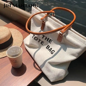 Brands Canvas Tote Letter Shopper Bag Women's Crossbody Bag