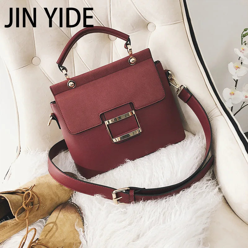Vintage Crossbody Shoulder Bag Buckle PU Leather Handbag