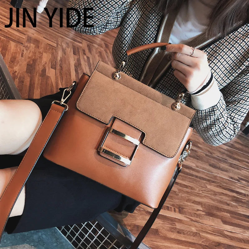 Vintage Crossbody Shoulder Bag Buckle PU Leather Handbag