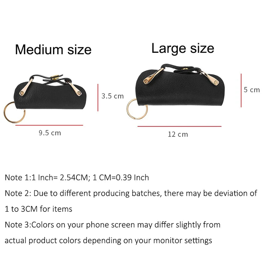 JNKET Unisex Cow Leather Key Bag Large Capacity Key Case Waist Hanging Key Bag
