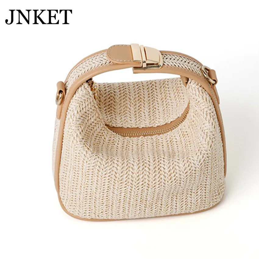 JNKET Summer Women's Straw Bag Crossbody Sling Travel Handbag