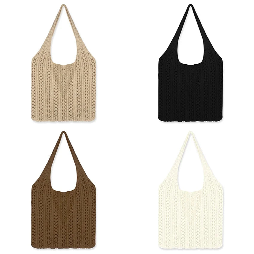 JNKET Retro Knitted Shoulder Bag Casual Crossbody Sling Bag