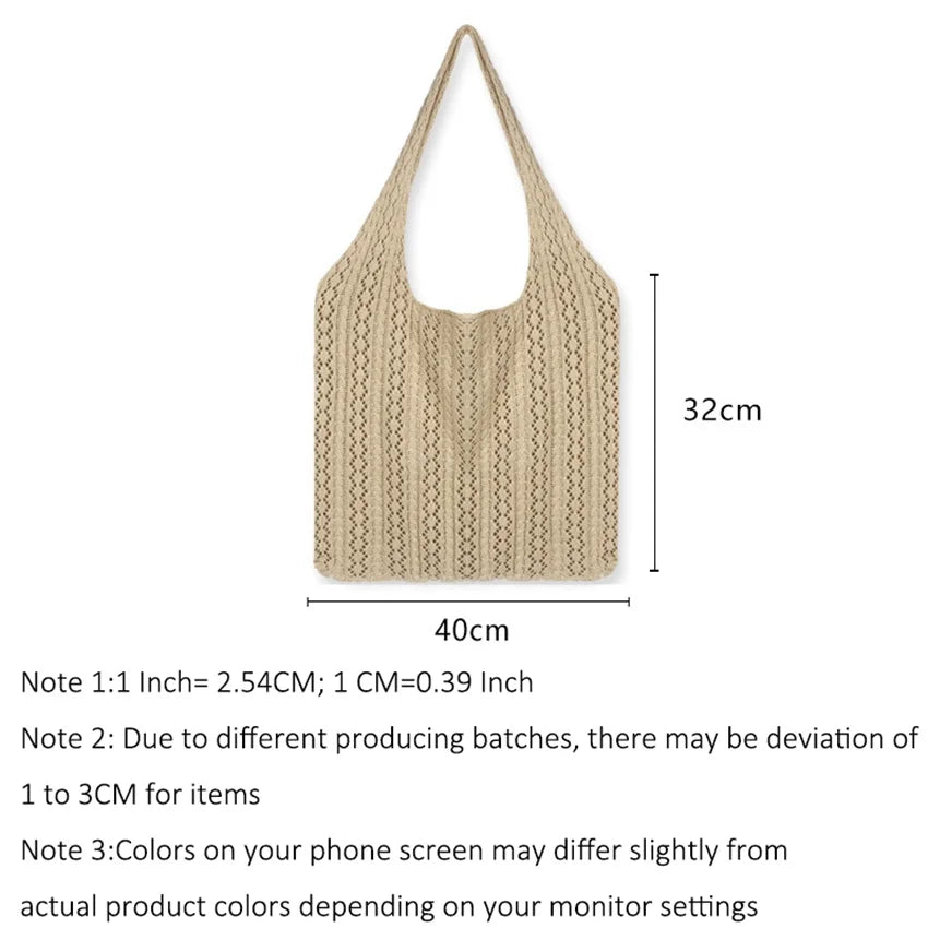 JNKET Retro Knitted Shoulder Bag Casual Crossbody Sling Bag