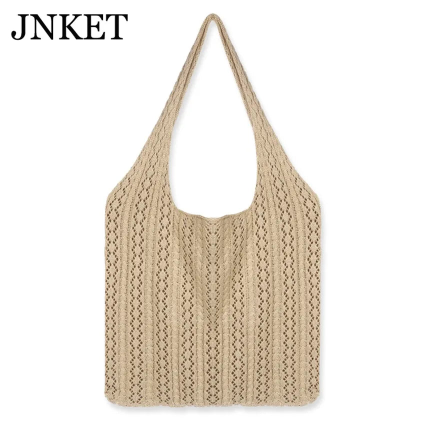 JNKET Retro Knitted Shoulder Bag Casual Crossbody Sling Bag