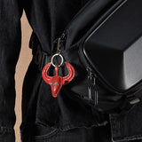 Bull Head Keychain Pendant Leather Key Holder Women Men Keyring