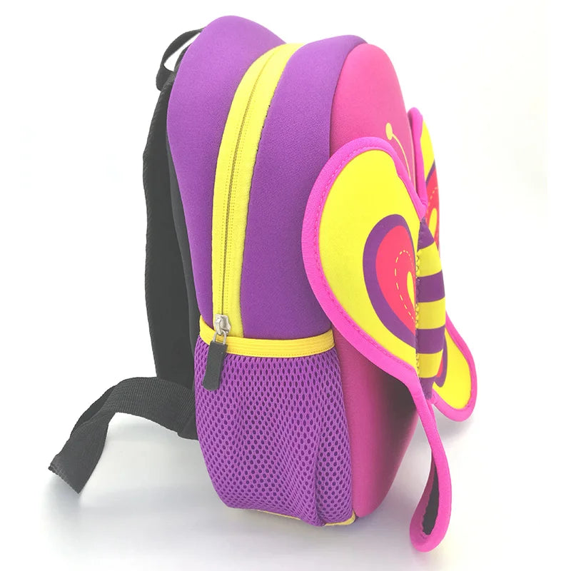 3D Animal Butterfly Bag Neoprene Kids School Bags for Girls Boys