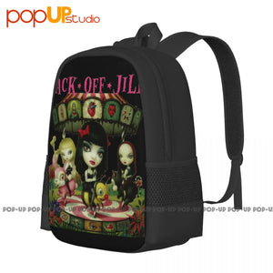 Jack Off Jill Backpack Large Capacity Vintage Art Print Sports Style