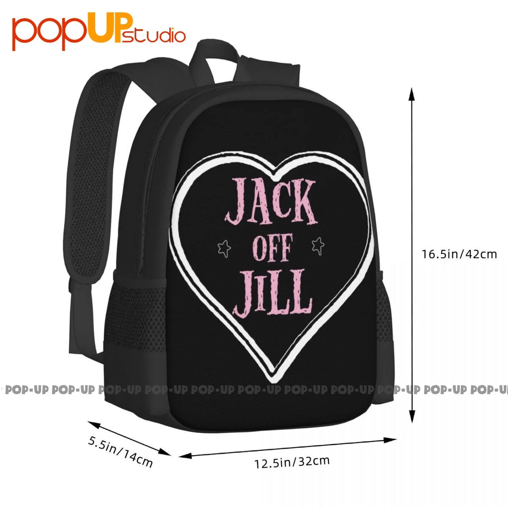 Jack Off Jill Band Heart Backpack Large Capacity Bookbag Eco Friendly