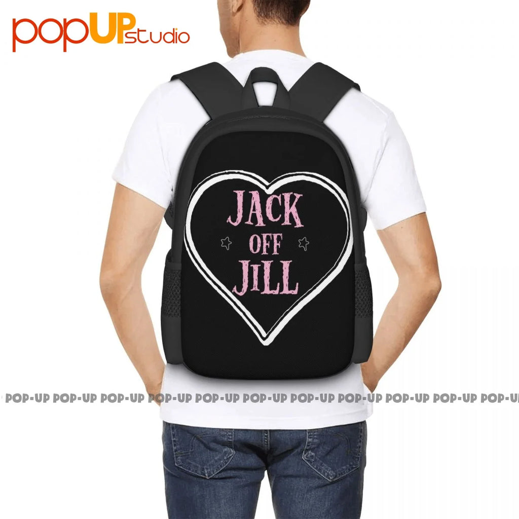 Jack Off Jill Band Heart Backpack Large Capacity Bookbag Eco Friendly