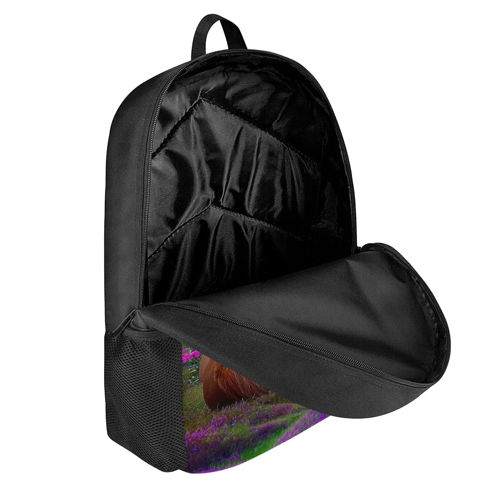 3D Printed Horse School Bag for Kids Large Capacity Backpack