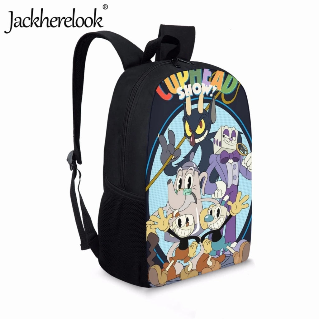 Cartoon Cuphead Pattern School Bags for Children Book Bag