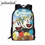 Game Cuphead Cartoon Pattern School Bag for Kids