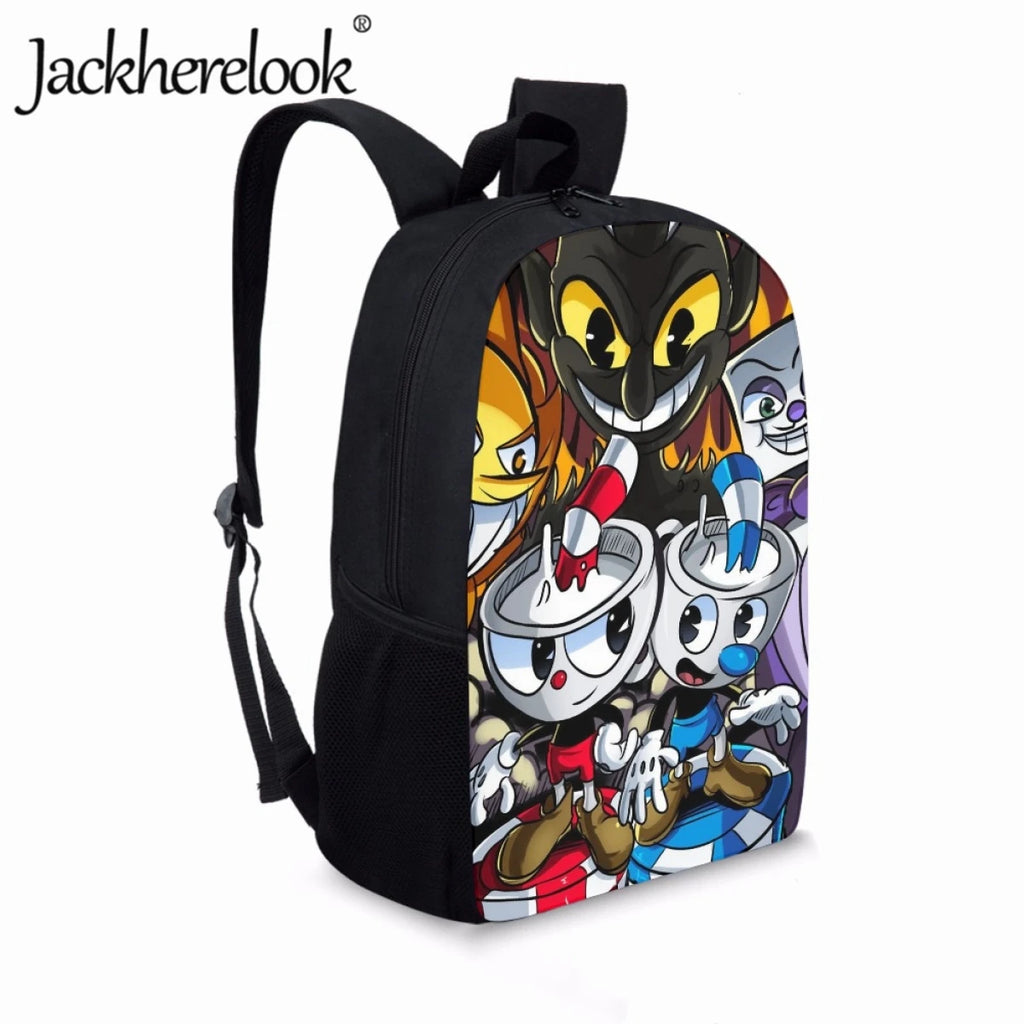 Game Cuphead Cartoon Print Children's School Bags