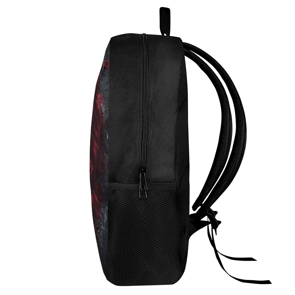 Gothic Skull Floral Backpack for Kids