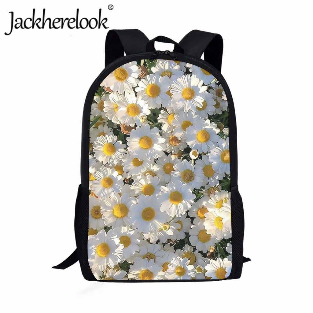 Daisy Printing School Bag for Girls Book Bags College Student Laptop Bag