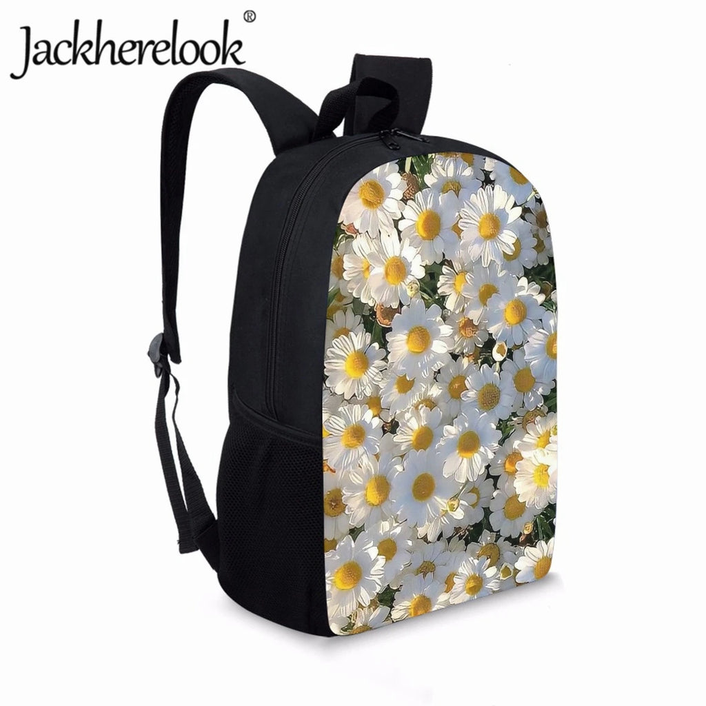 Daisy Printing School Bag for Girls Book Bags College Student Laptop Bag