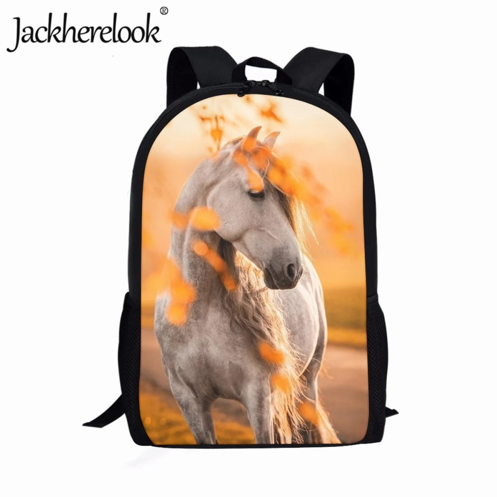 Jackherelook Art Horse 3D Print Student Backpack