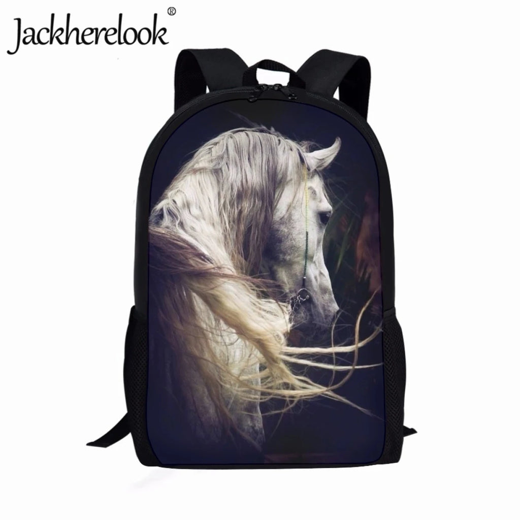 Jackherelook Art Horse 3D Print Student Backpack