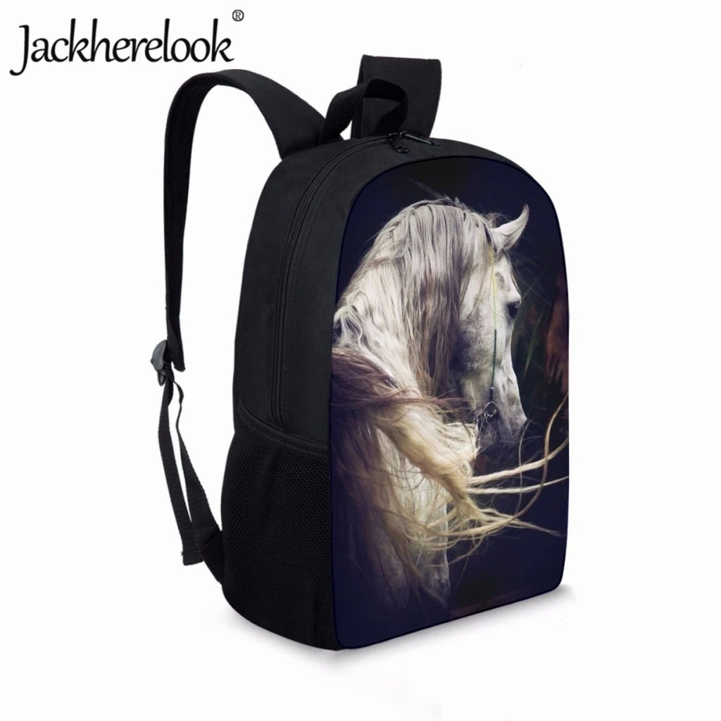 Jackherelook Art Horse 3D Print Student Backpack