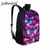 Fluorescent Butterfly Pattern School Girl Bookbags Casual Children's School Bags