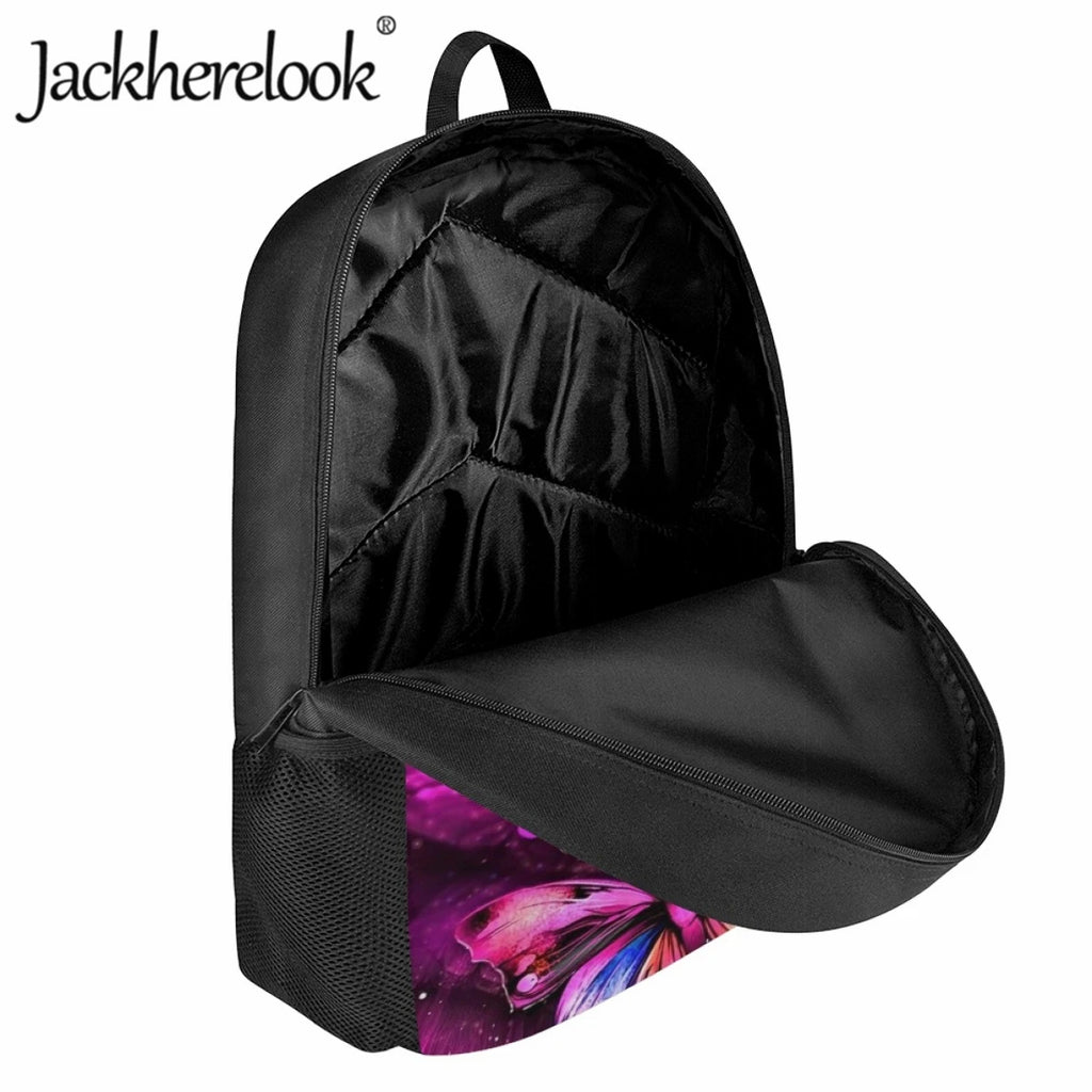 Fluorescent Butterfly Pattern School Girl Bookbags Casual Children's School Bags