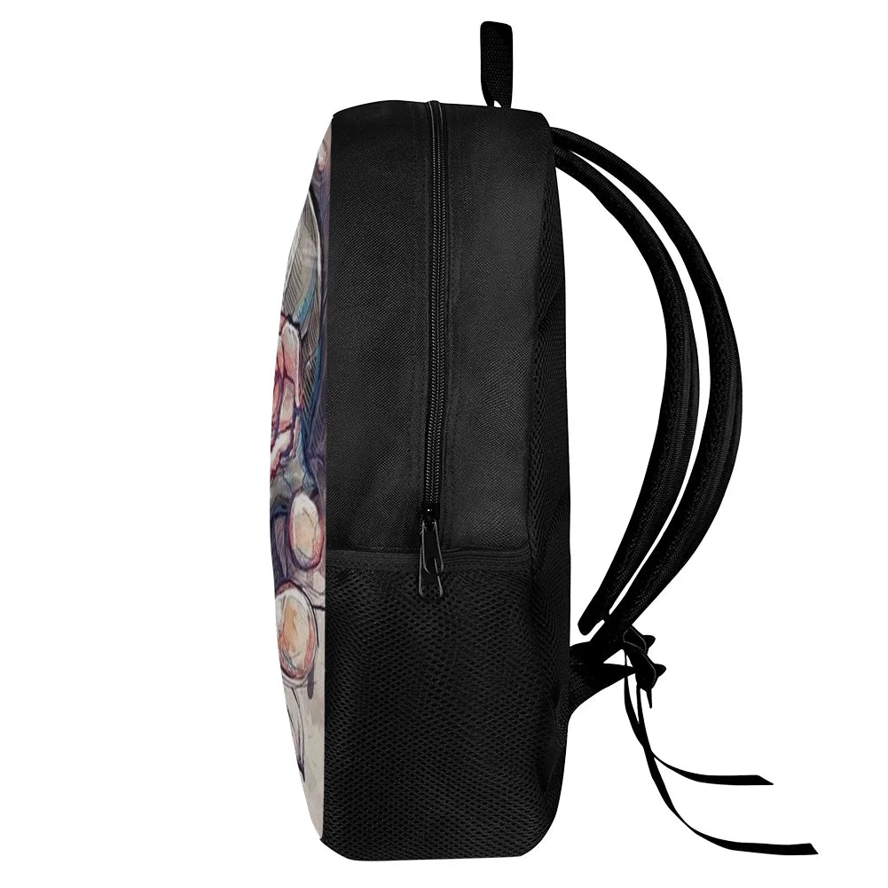 3D Printing Skull Floral School Bags for Boys Girls Kids