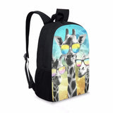 Funny Giraffe Animal School Bags for Kids Boy Girl Large Capacity Rucksack