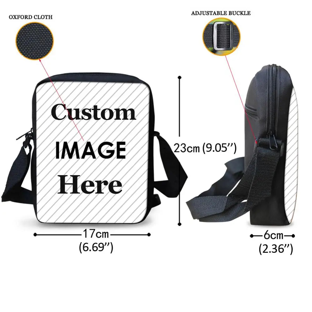 Horse Pattern 3D Print Kids Messenger Bag School Lunch Teen Crossbody
