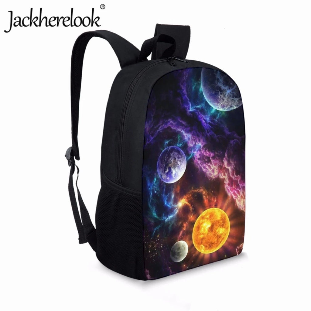 Mysterious Planet Print School Bag Kids Boys Girls Bookbag Teen Travel Bag