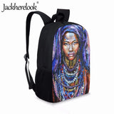 Tribal Female Pattern Art Oil Painting School Bag Teen Backpack