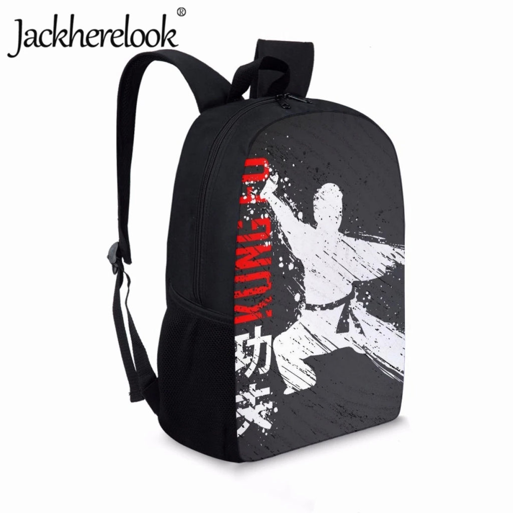 Jackherelook Kung Fu Print School Bag for Students