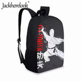 Jackherelook Kung Fu Print School Bag for Students