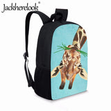 Jackherelook School Children Schoolbags Animal Illustration Giraffe