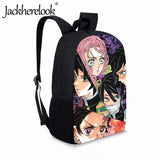 Jackherelook Teenagers School Bag Japanese Anime Demon Slayer Design Bookbag