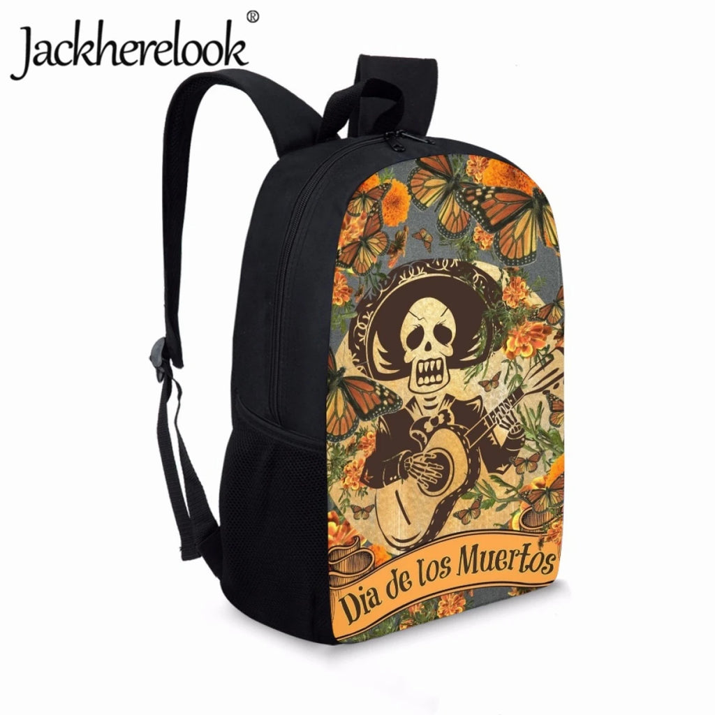 Skull Pattern School Backpack Party Bookbag for Teens Boys Girls