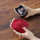 Japan & South Korea Coin Purse Oil Wax Leather Mini Buckle Clip Small Wallet