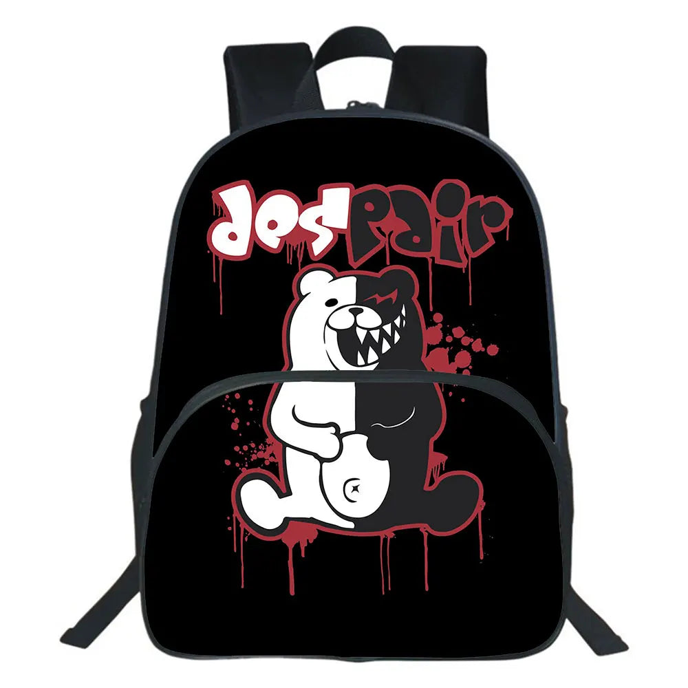 Japan Anime Danganronpa Backpacks Bear Pattern Bags Unisex Teens School Bag