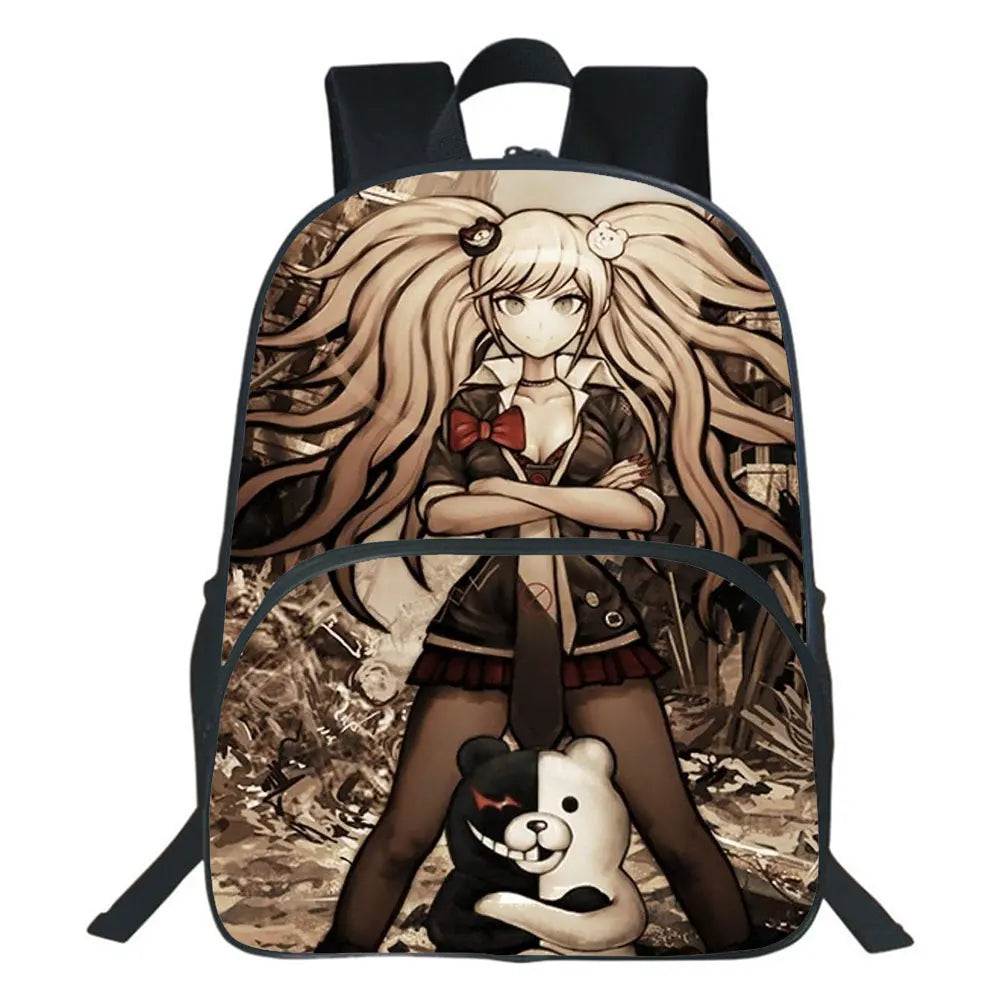 Japan Anime Danganronpa Backpacks Bear Pattern Bags Unisex Teens School Bag