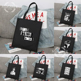 Japanese Anime Manga Reusable Shopping Bag Horror Comics Canvas Tote Bag