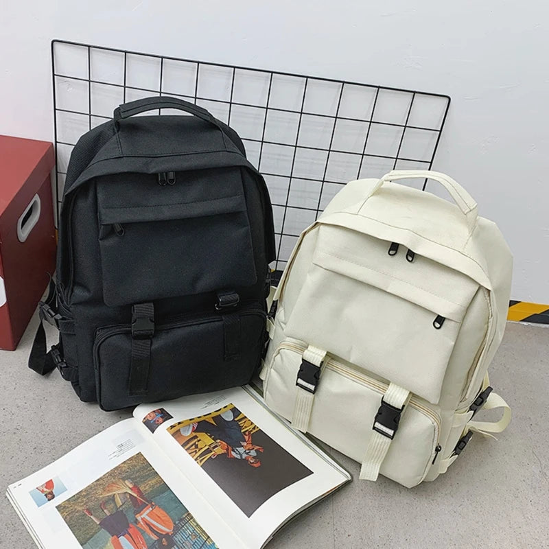 Japanese Harajuku Style Backpack Solid Shoulder Bag