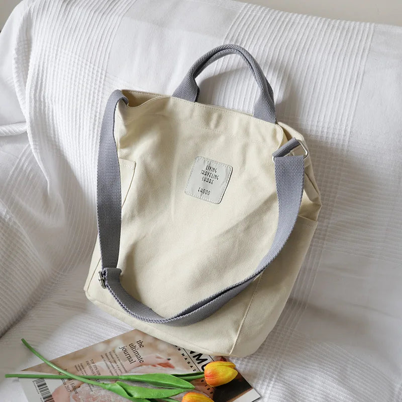 Japanese College Canvas Women Handbag Shoulder Messenger Bags Large Capacity Tot