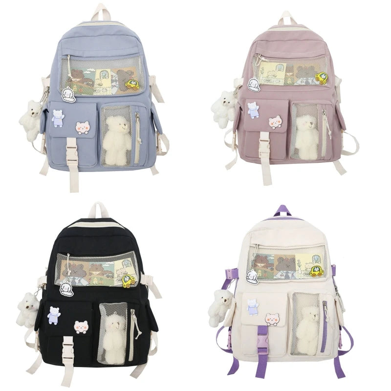 Japanese Style Cartoon Schoolbag Double Shoulder Bag for Teenage Girl Students