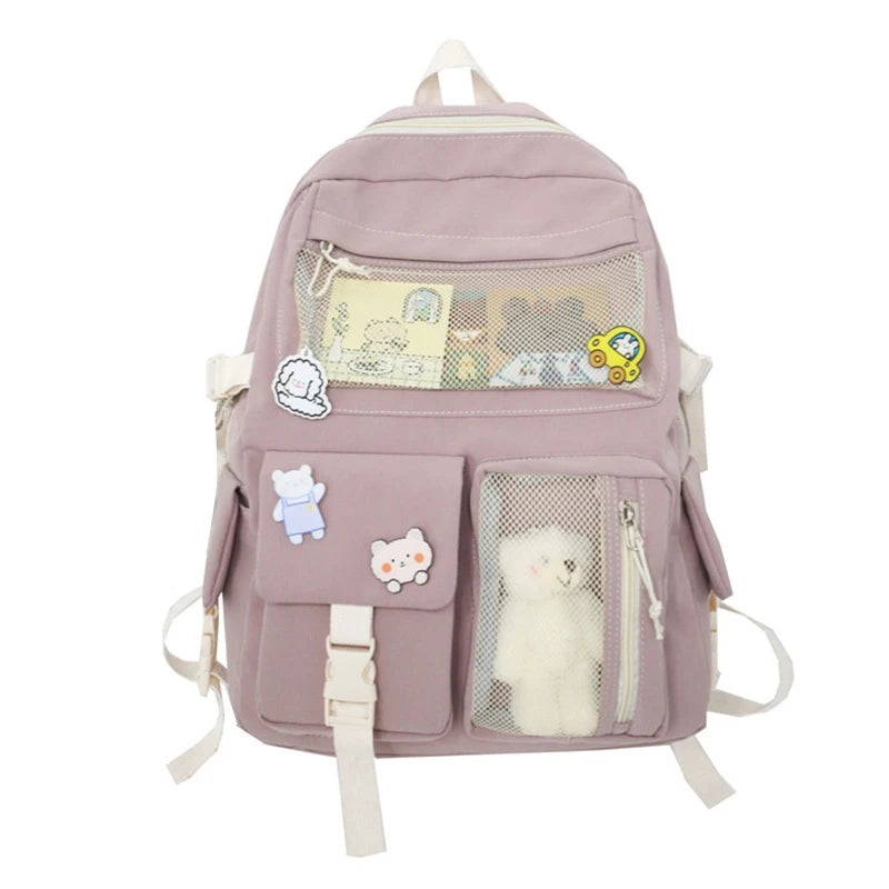 Japanese Style Cartoon Schoolbag Double Shoulder Bag for Teenage Girl Students