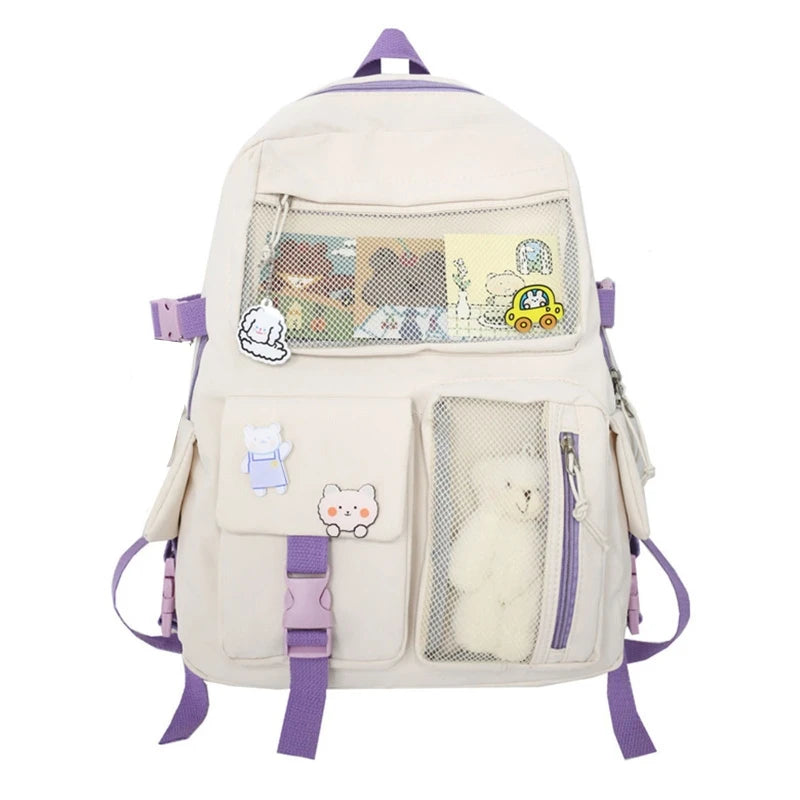 Japanese Style Cartoon Schoolbag Double Shoulder Bag for Teenage Girl Students