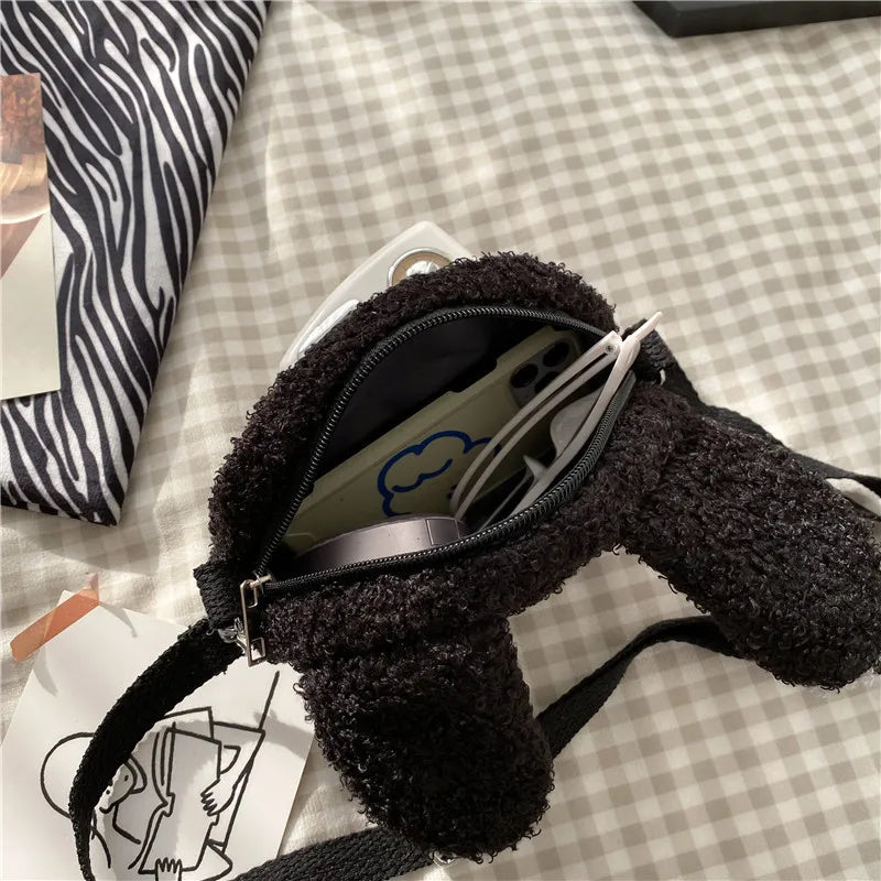 Japanese Style Plush Shoulder Bag for Women