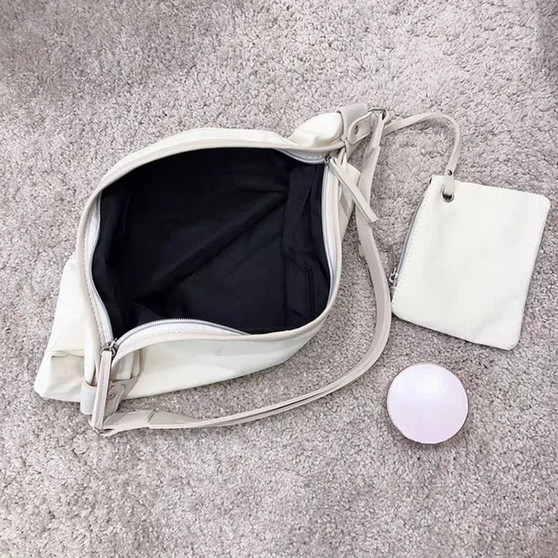 Japanese Style Canvas Shoulder Bag Women Hobo Cross Body Large Capacity Handbag