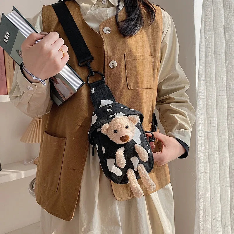 Japanese Style Women Chest Bag Crossbody Bags Canvas Shoulder Bag