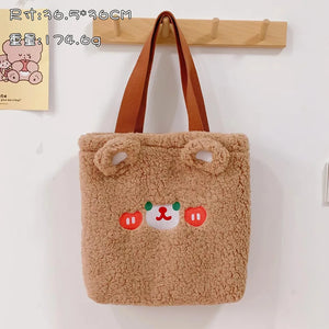 Japanese Women Plush Handbag Cartoon Shoulder Bags