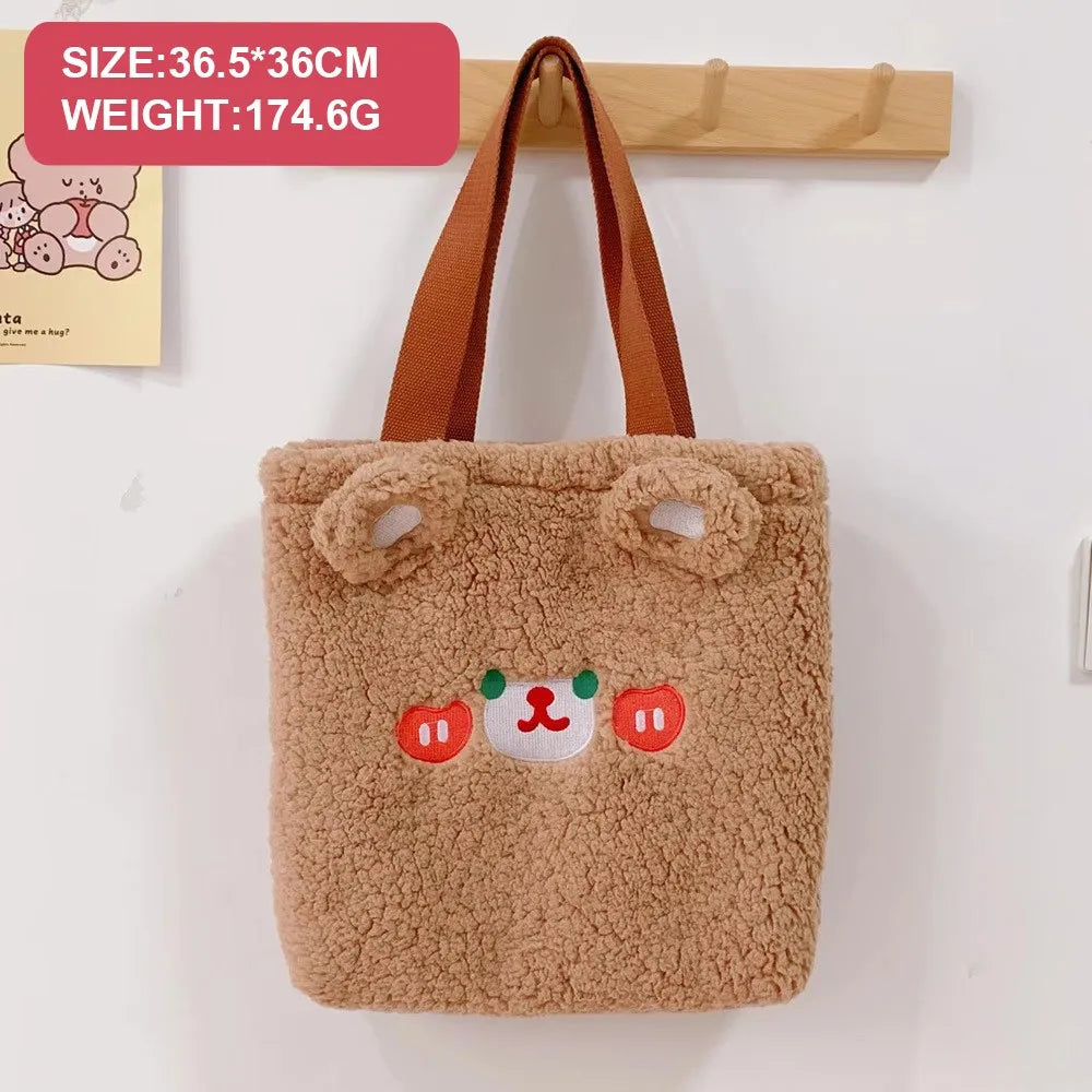Japanese Women Plush Handbag Cartoon Shoulder Bags