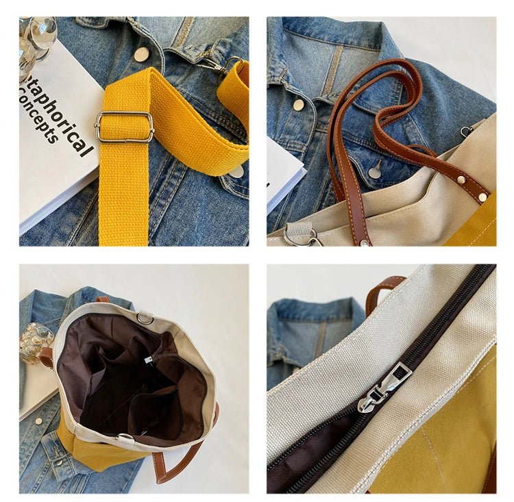 Japanese Canvas Shoulder Bag for Women